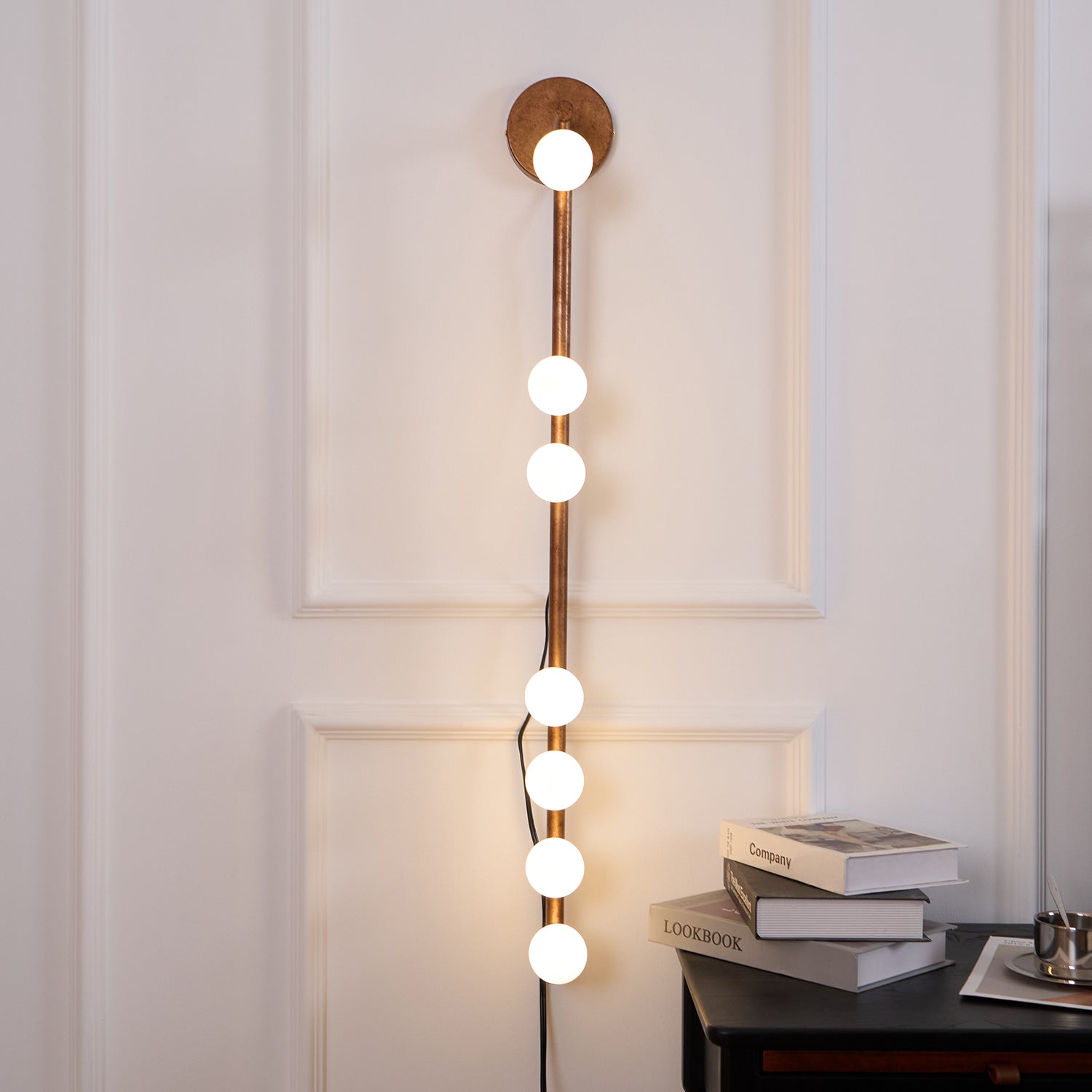 Pamela Tube Plug-in Brass Glass Wall Lamp - Neutralighting