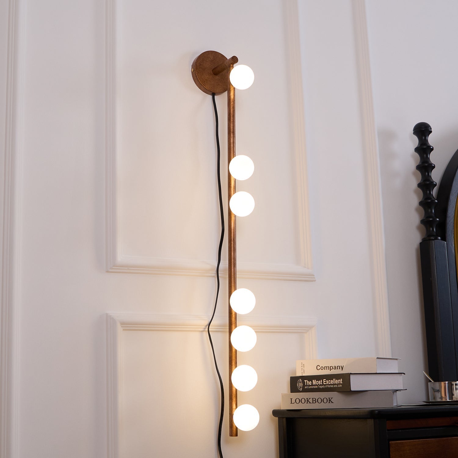 Pamela Tube Plug-in Brass Glass Wall Lamp - Neutralighting