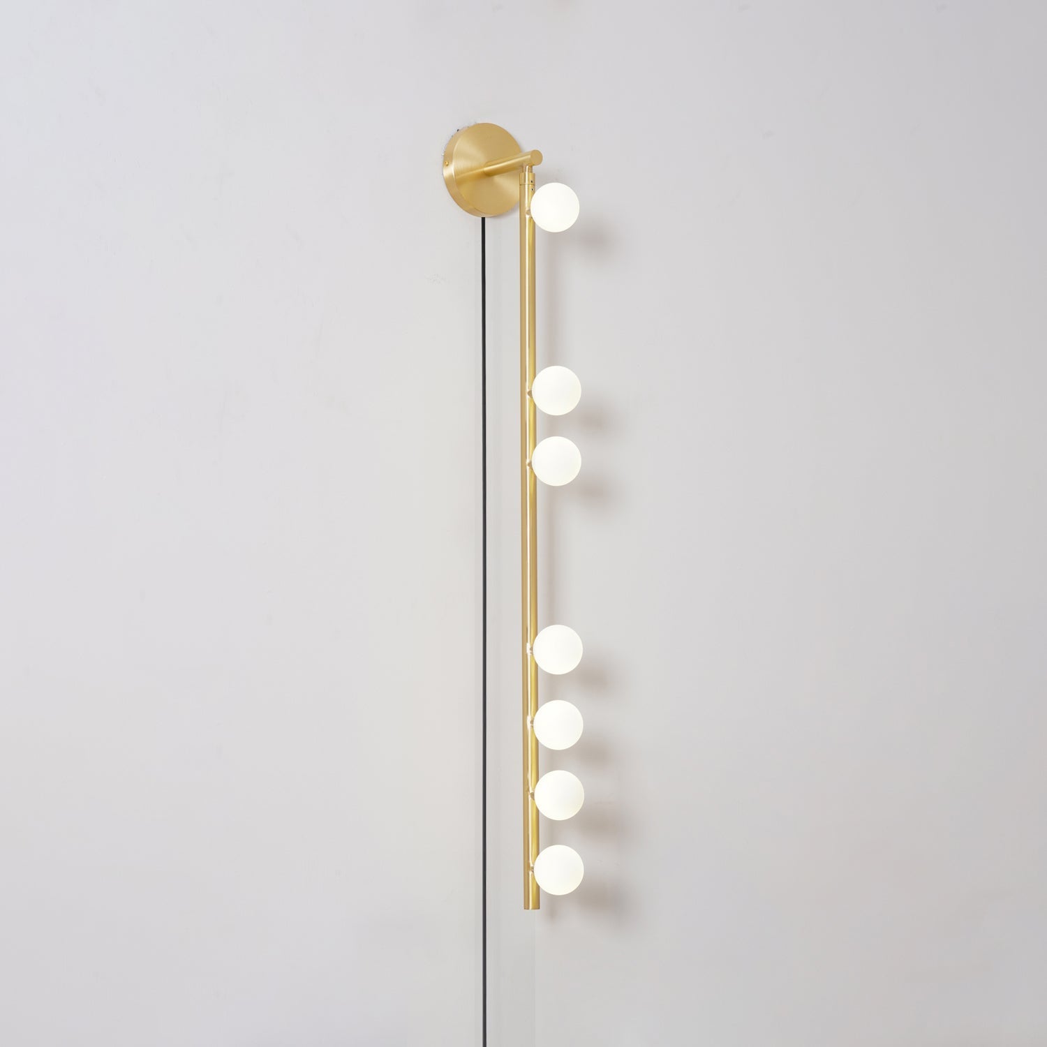 Pamela Tube Plug-in Brass Glass Wall Lamp - Neutralighting