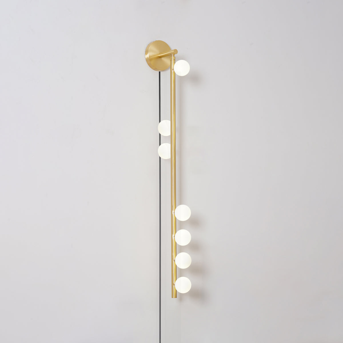 Pamela Tube Plug-in Brass Glass Wall Lamp - Neutralighting