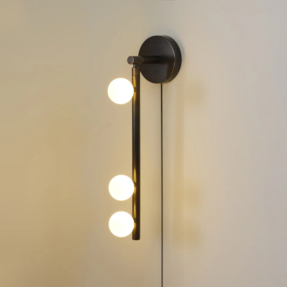 Pamela Tube Plug-in Brass Glass Wall Lamp - Neutralighting