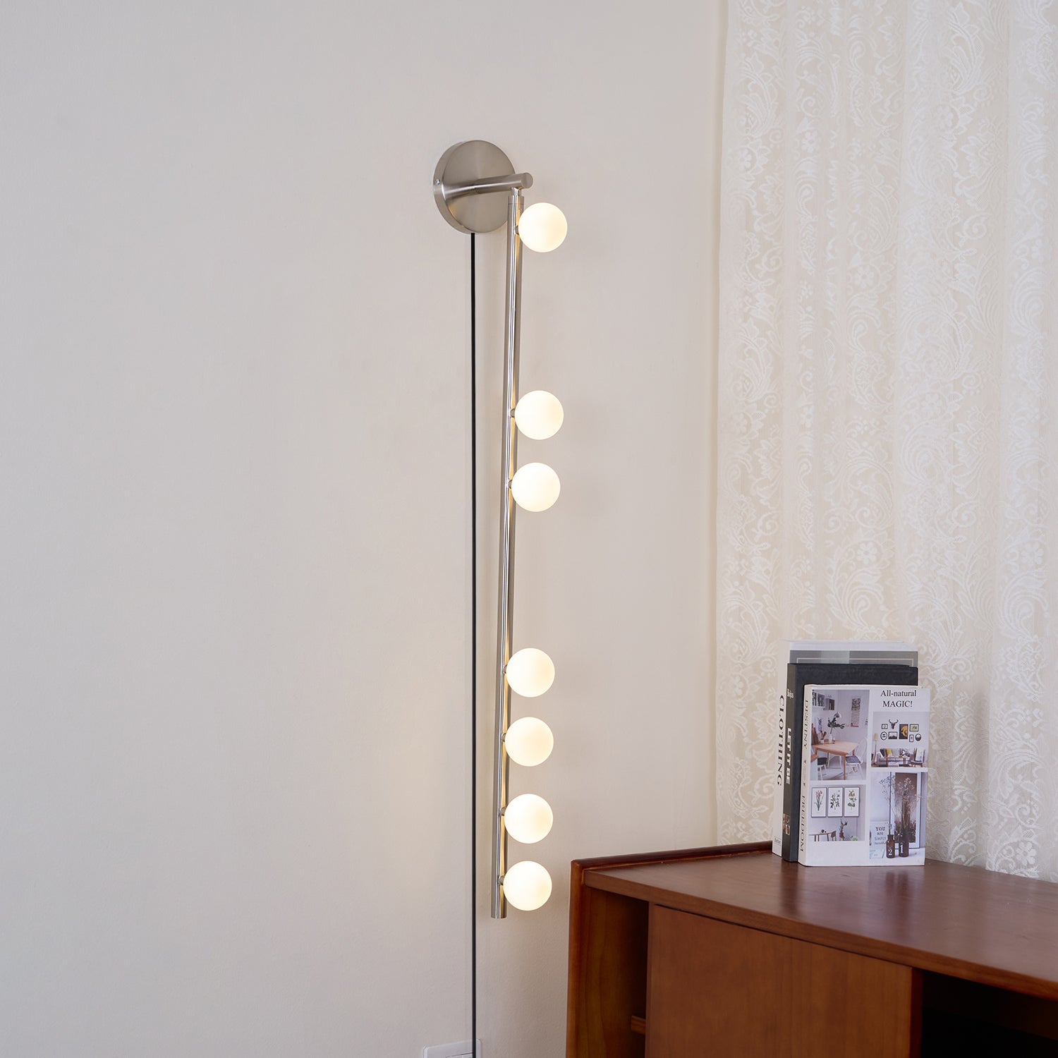 Pamela Tube Plug-in Brass Glass Wall Lamp - Neutralighting