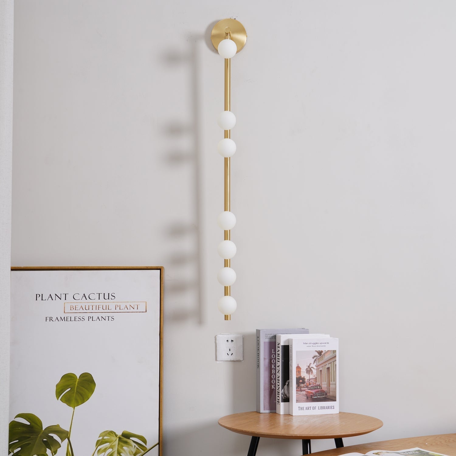 Pamela Tube Plug-in Brass Glass Wall Lamp - Neutralighting