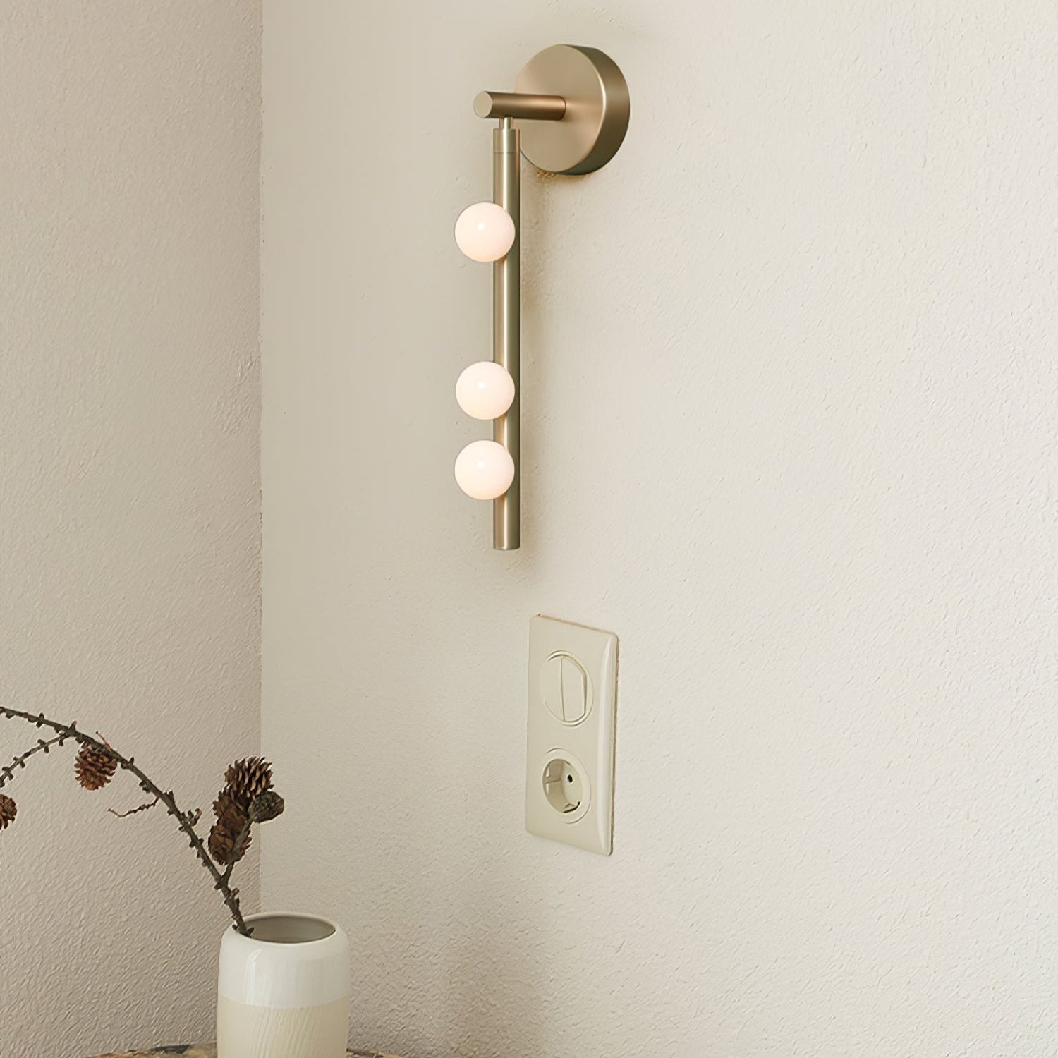Pamela Tube Plug-in Brass Glass Wall Lamp - Neutralighting