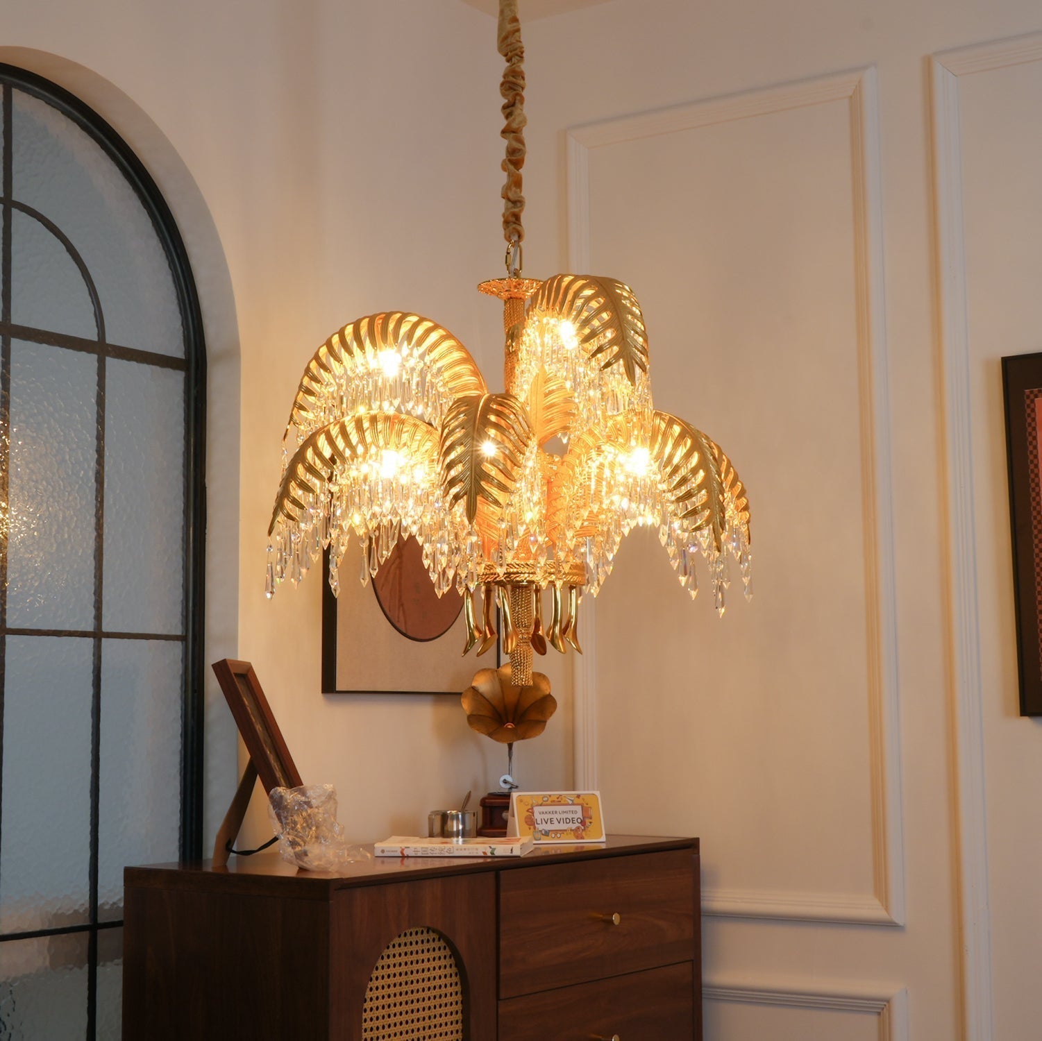 Odoraris Regal Brass Crystal Chandelier - Blowlighting