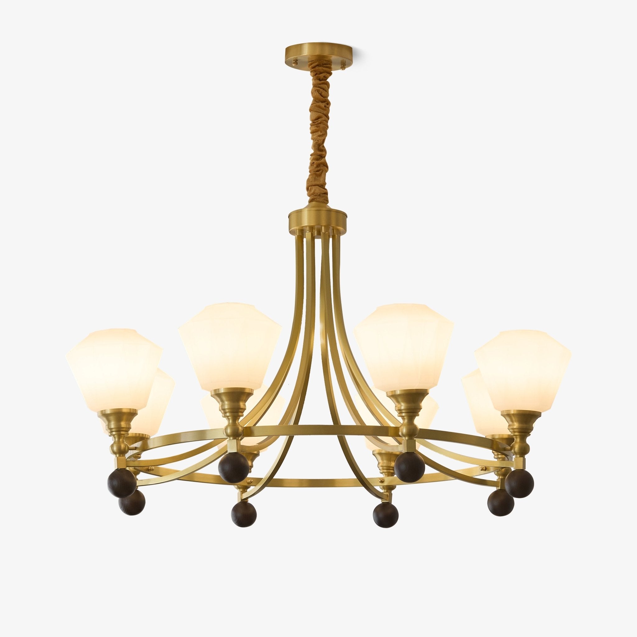 Nyraeyra Lustre Nordique Haut de Gamme en Laiton et Bois - Neutralighting