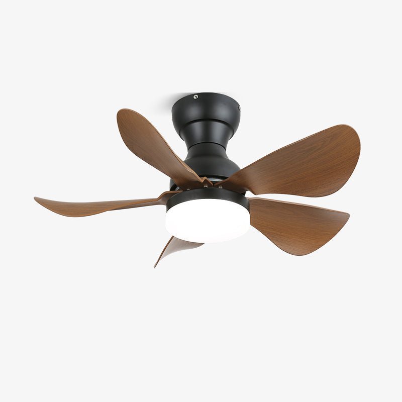 Ventilateur de plafond Callen en bois, vue de face