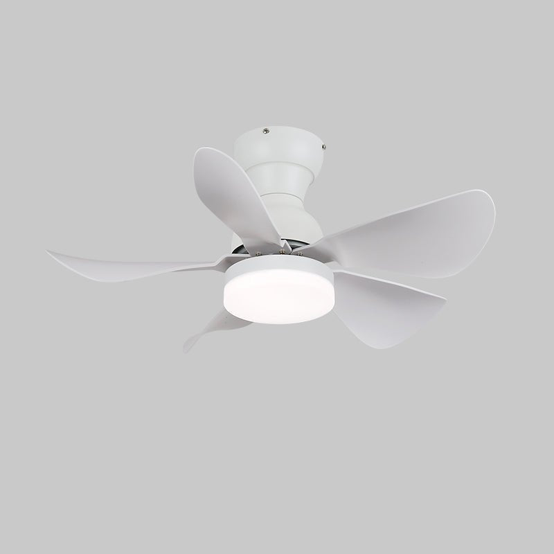 Ventilateur de plafond Callen en bois vu d'un angle bas