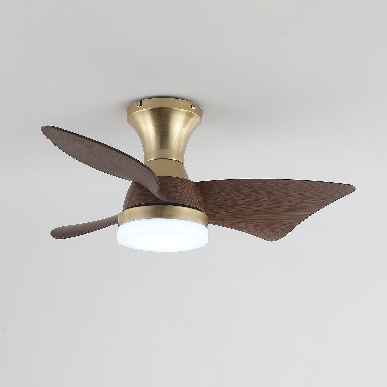 Plafonnier Ventilateur Aureon Moderne en Bois, vue de dessus