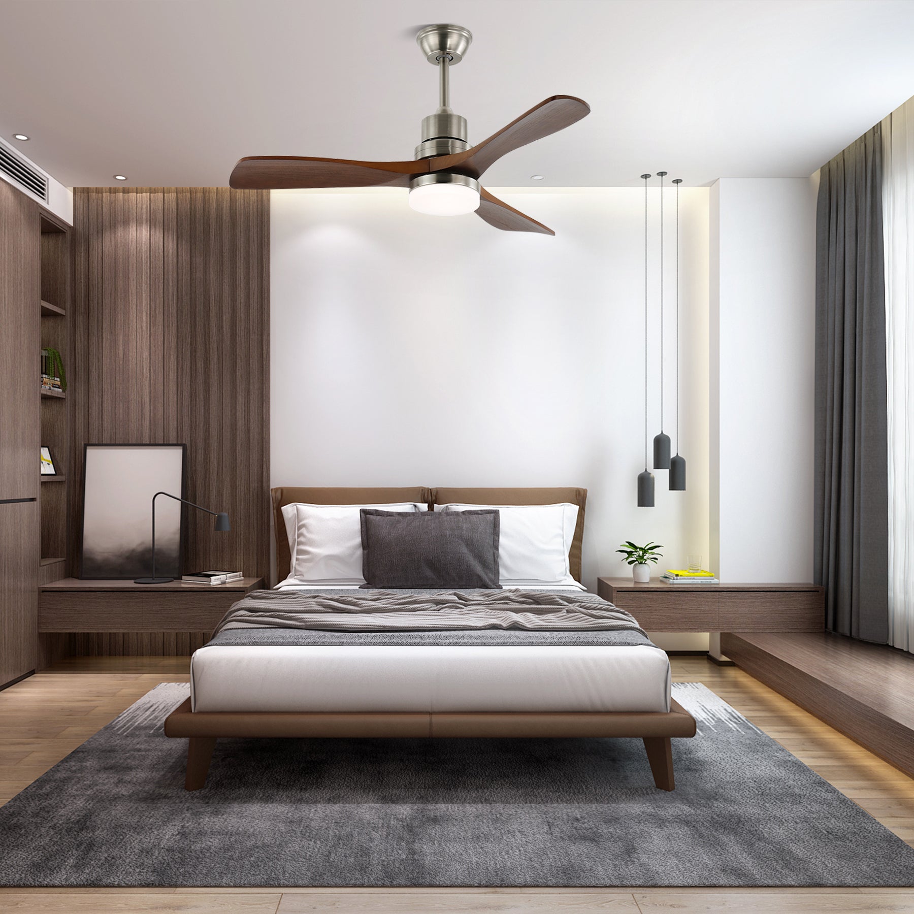 Ventilateur de plafond Kaelen dans un salon moderne