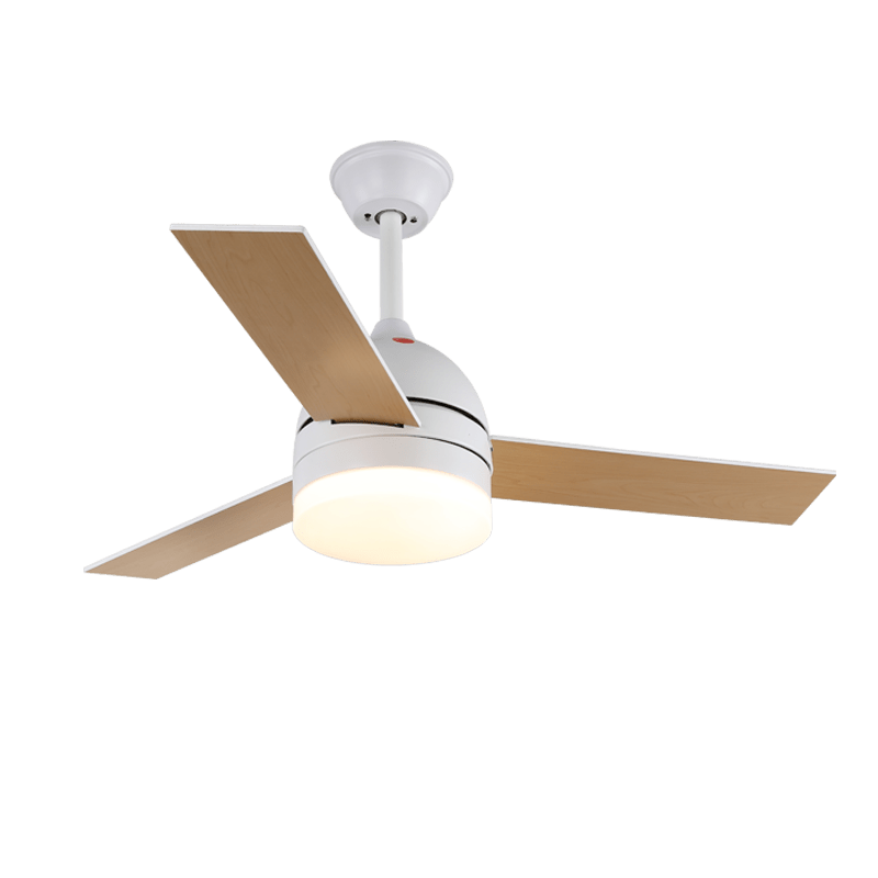 Ventilateur de plafond minimaliste Selena en bois avec lumière