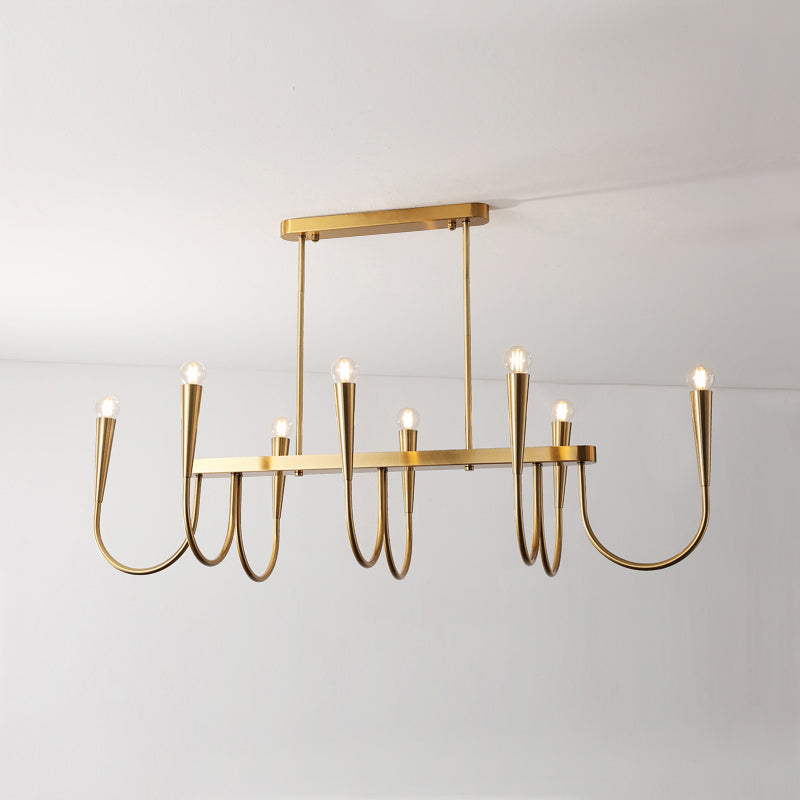 Fluide Lustre Linéaire Métal Laiton Minimaliste Moderne - Neutralighting