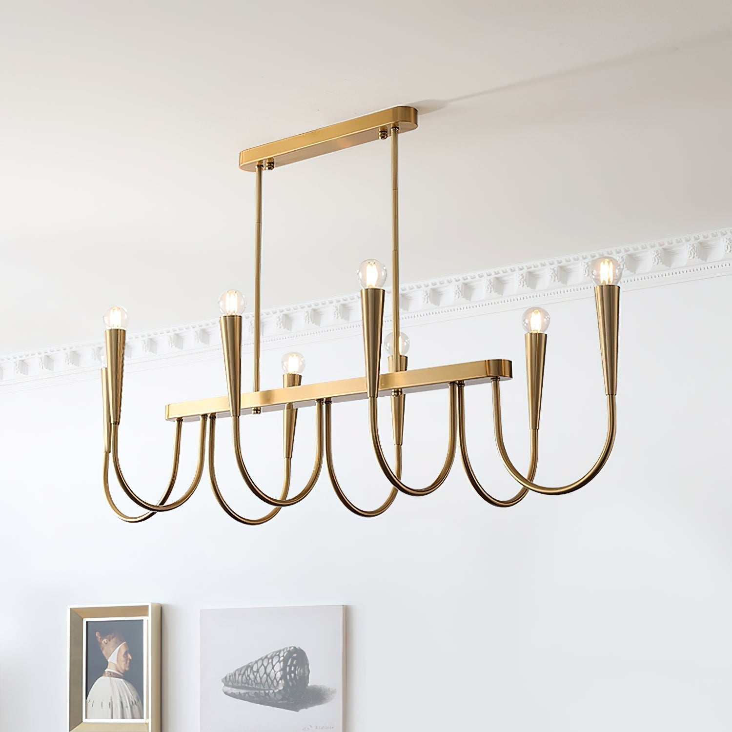 Fluide Lustre Linéaire Métal Laiton Minimaliste Moderne - Neutralighting