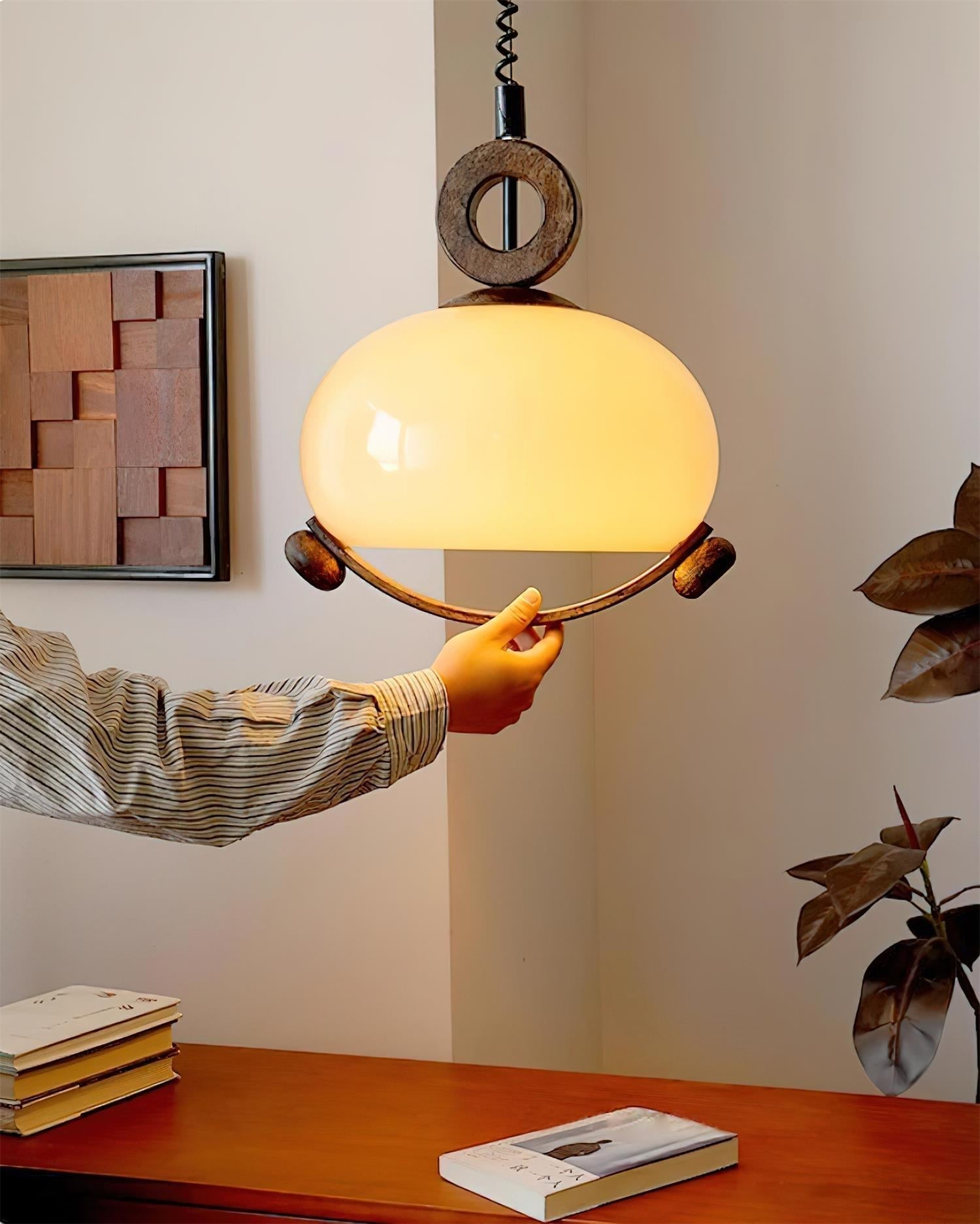 Briette Suspension Lampe Bois Arrondi Vintage - Neutralighting