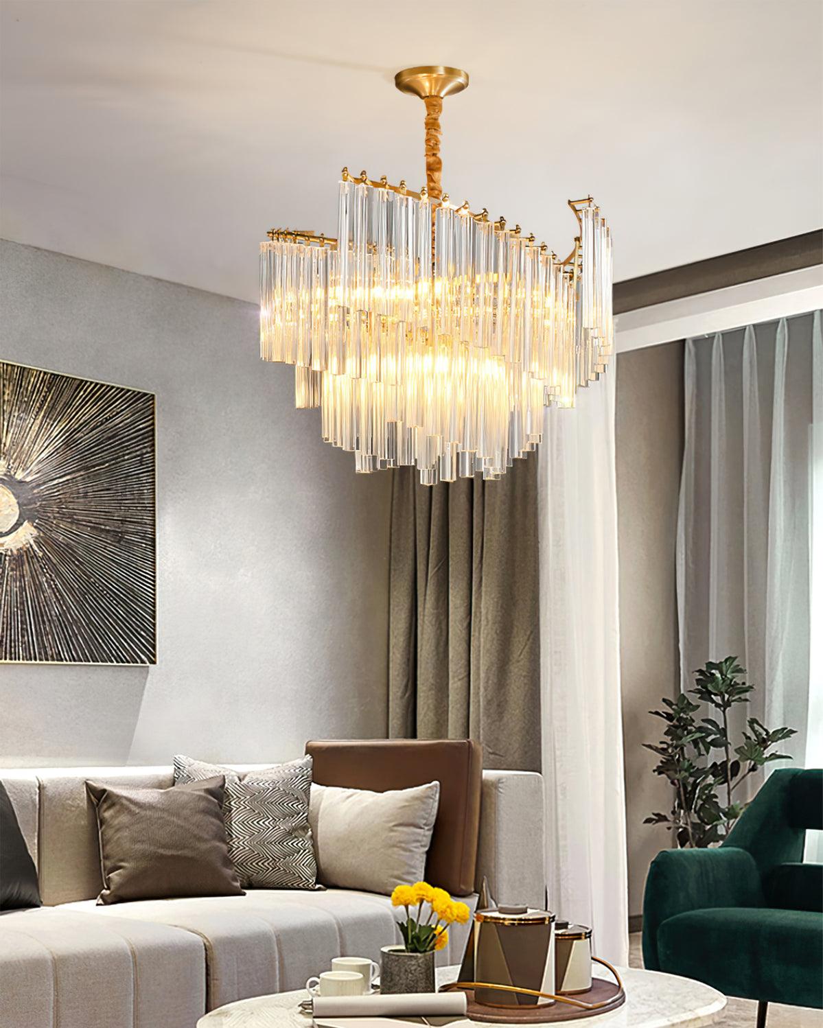 Ilsoris Lustre Postmoderne de Luxe en Cristal Brinicle - Neutralighting