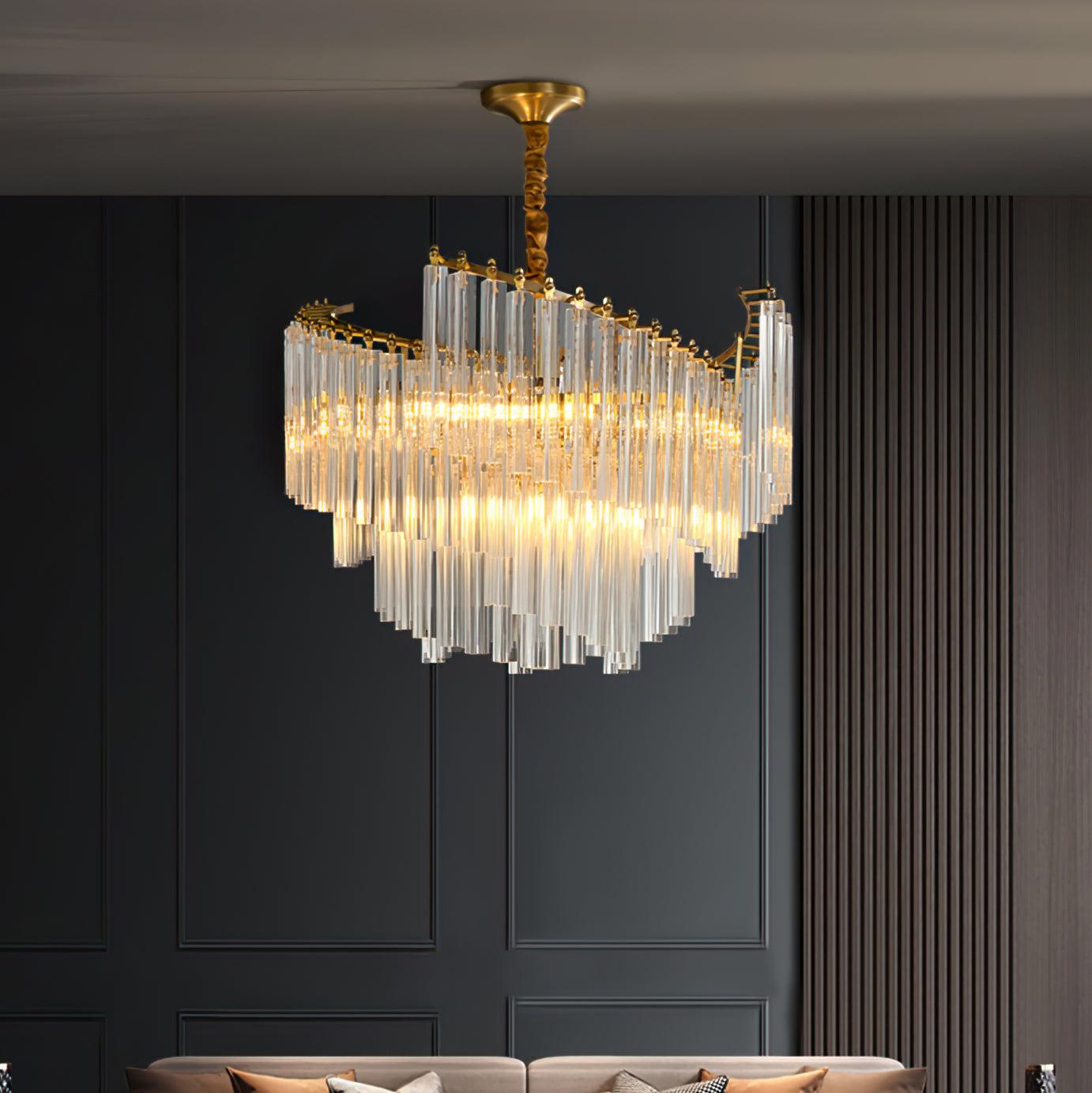 Ilsoris Lustre Postmoderne de Luxe en Cristal Brinicle - Neutralighting