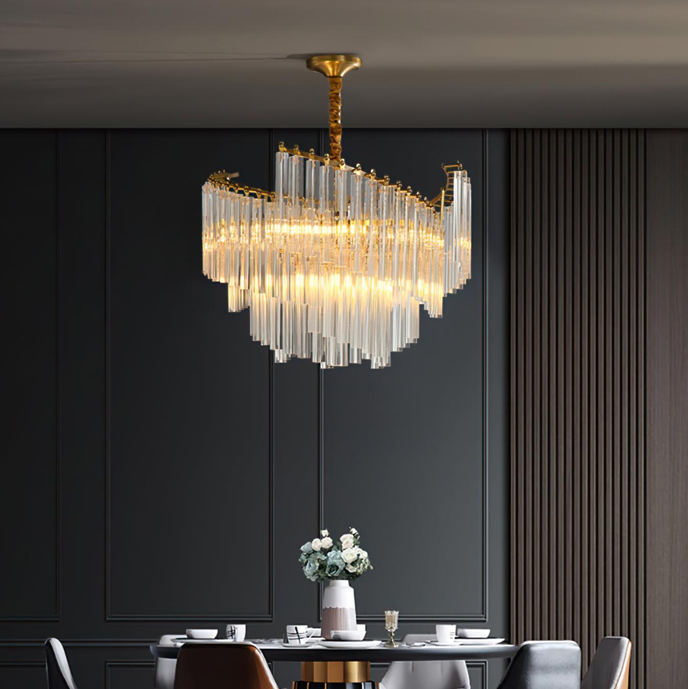 Ilsoris Lustre Postmoderne de Luxe en Cristal Brinicle - Neutralighting