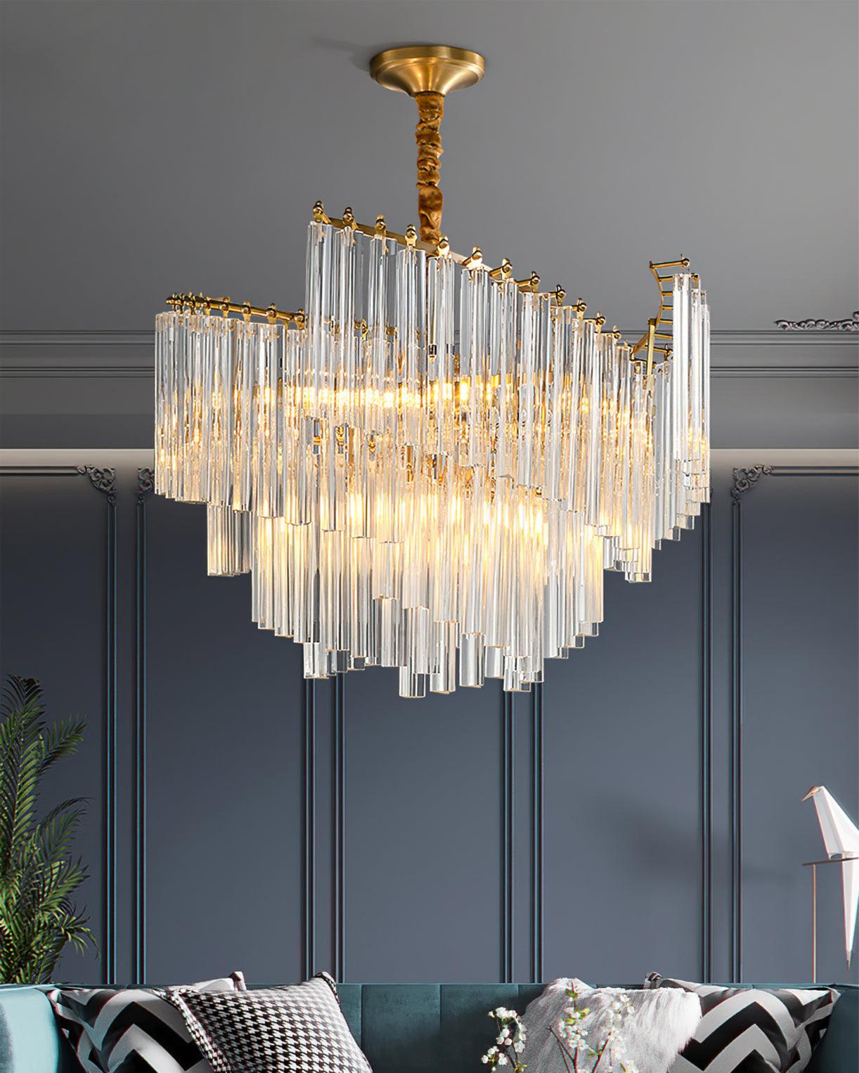Ilsoris Lustre Postmoderne de Luxe en Cristal Brinicle - Neutralighting