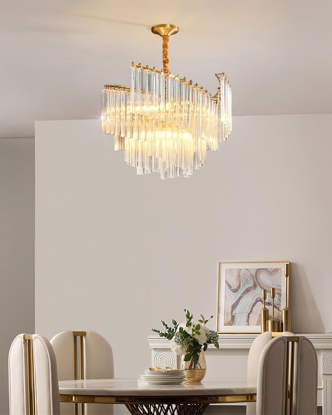 Ilsoris Lustre Postmoderne de Luxe en Cristal Brinicle - Neutralighting