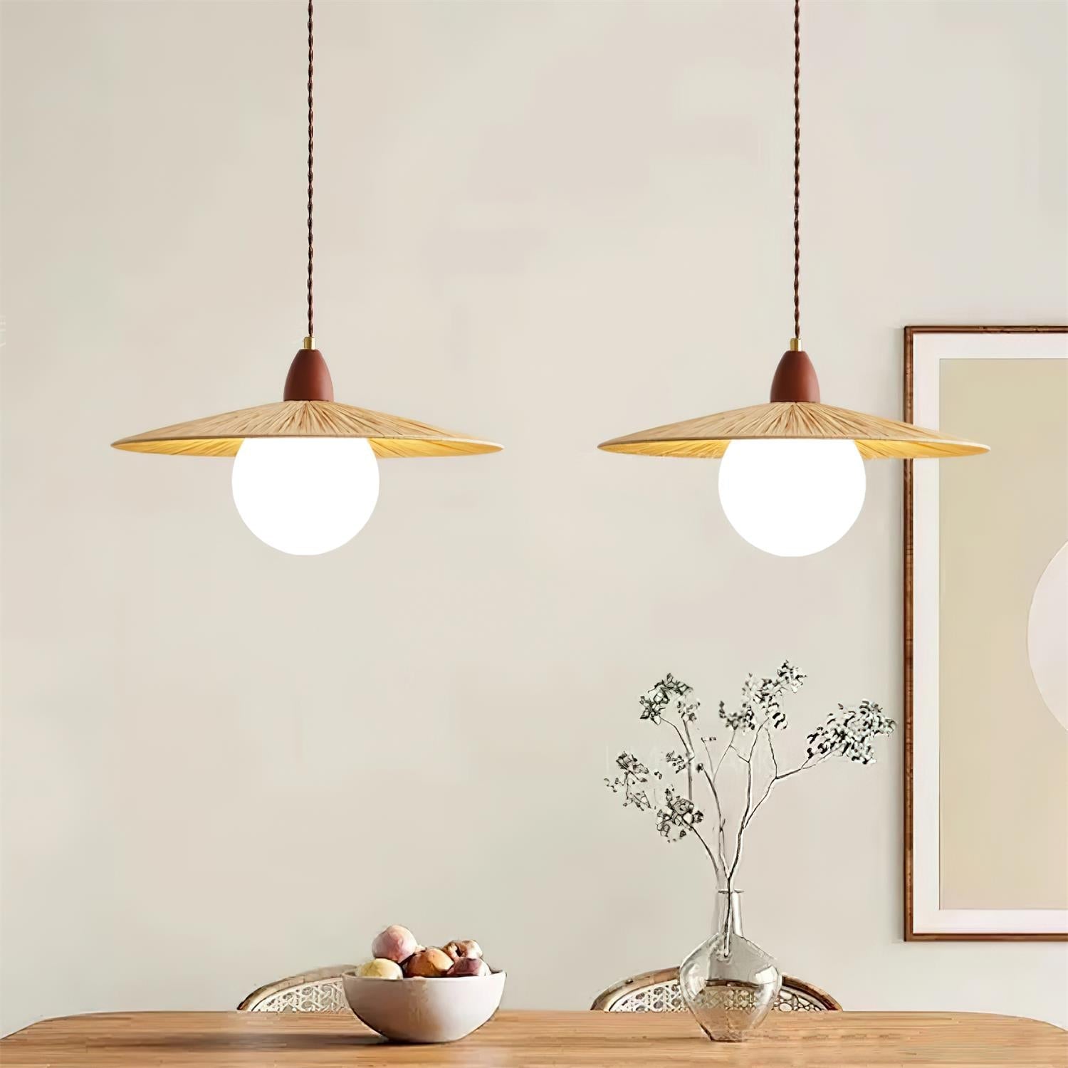 Briuna Suspension Rafia Organique Minimaliste - Neutralighting