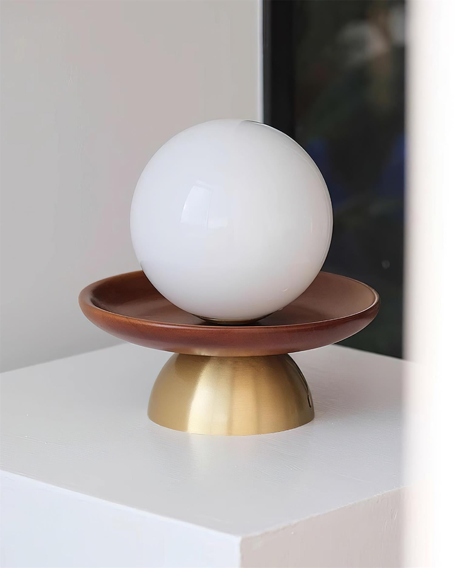 Dune Plafonnier Moderne en Verre Laiton Noyer - Neutralighting