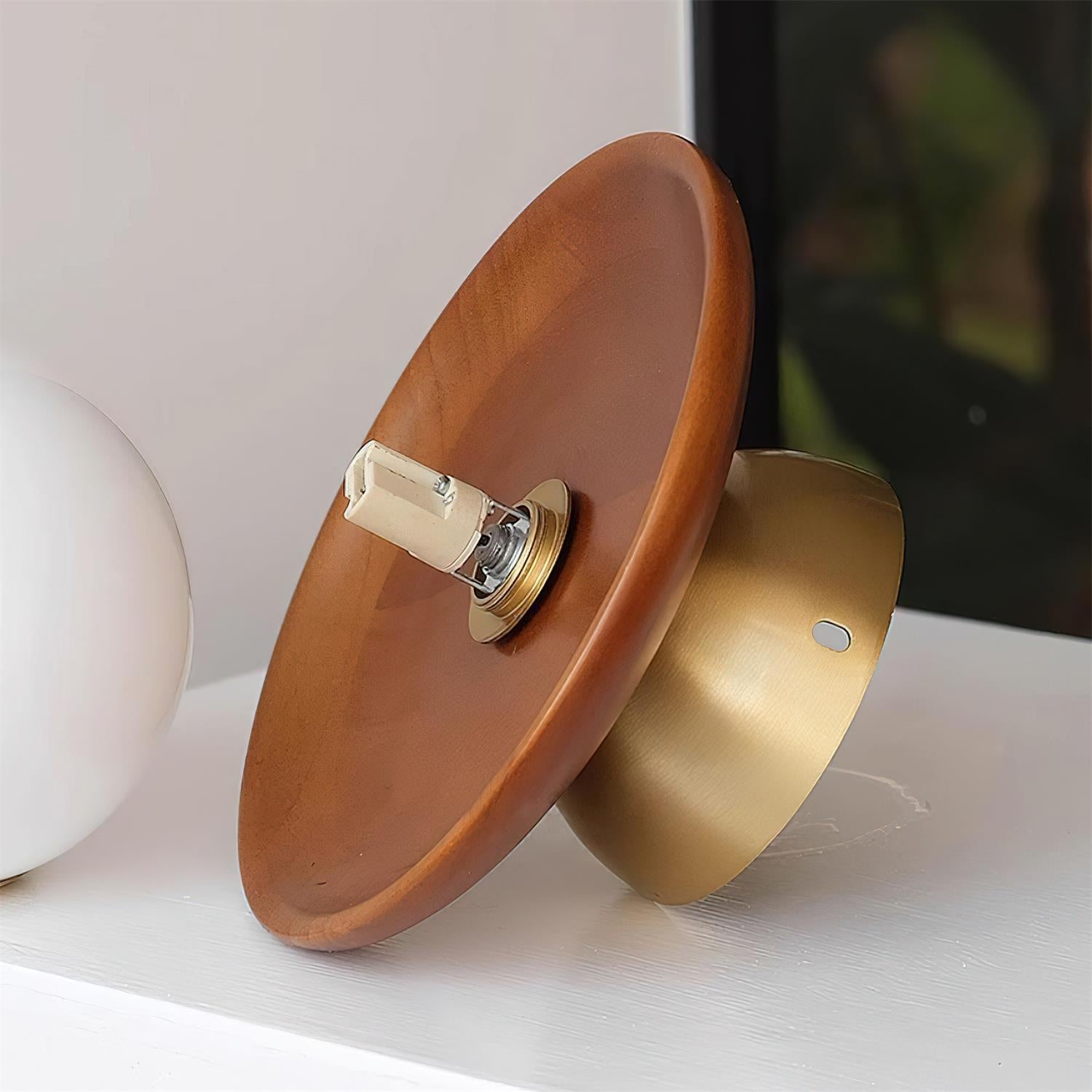 Dune Plafonnier Moderne en Verre Laiton Noyer - Neutralighting