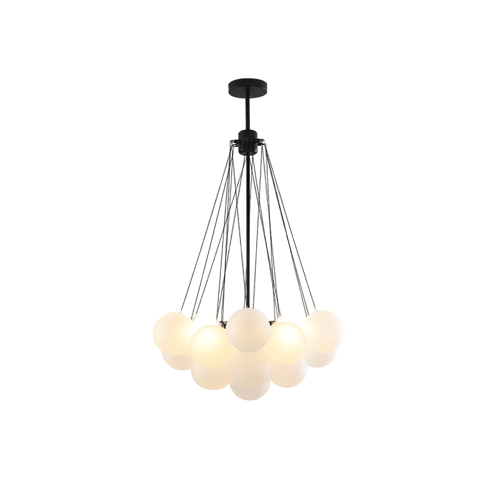Lustra Chandelier Bulles en Verre Satiné - Neutralighting