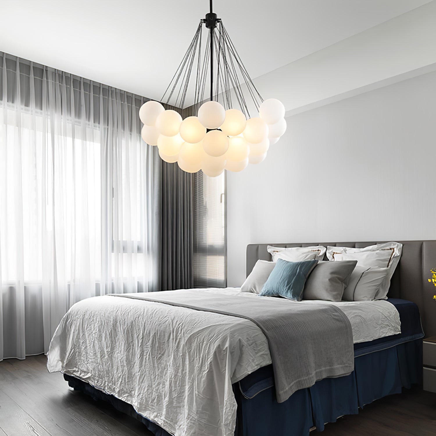 Lustra Chandelier Bulles en Verre Satiné - Neutralighting