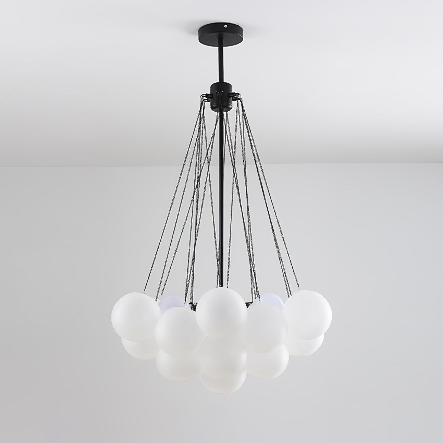 Lustra Chandelier Bulles en Verre Satiné - Neutralighting
