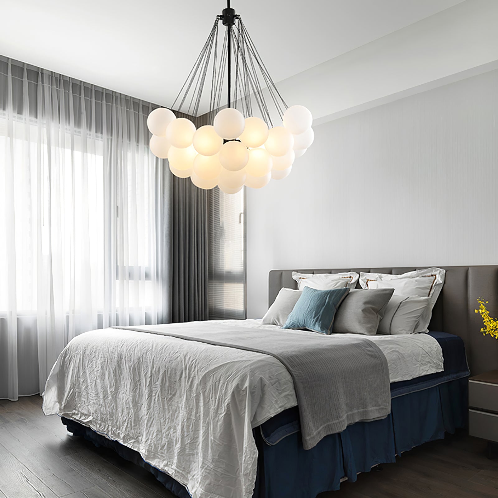 Lustra Chandelier Bulles en Verre Satiné - Neutralighting