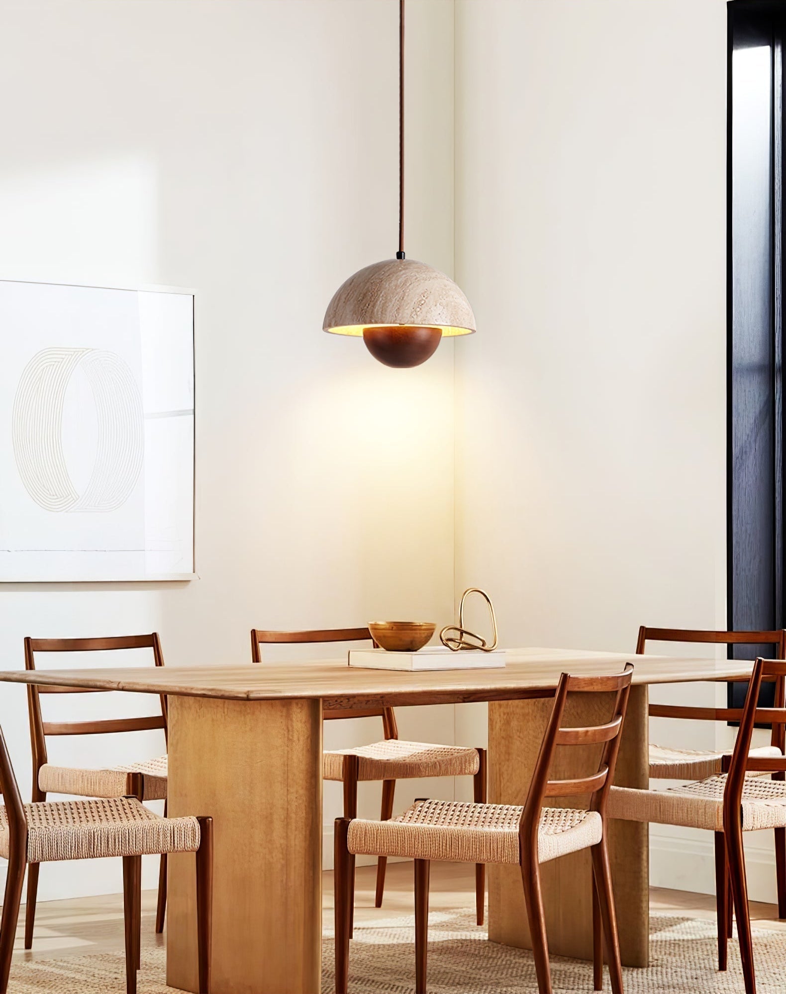 Ersile Suspension en Bois et Travertin - Neutralighting