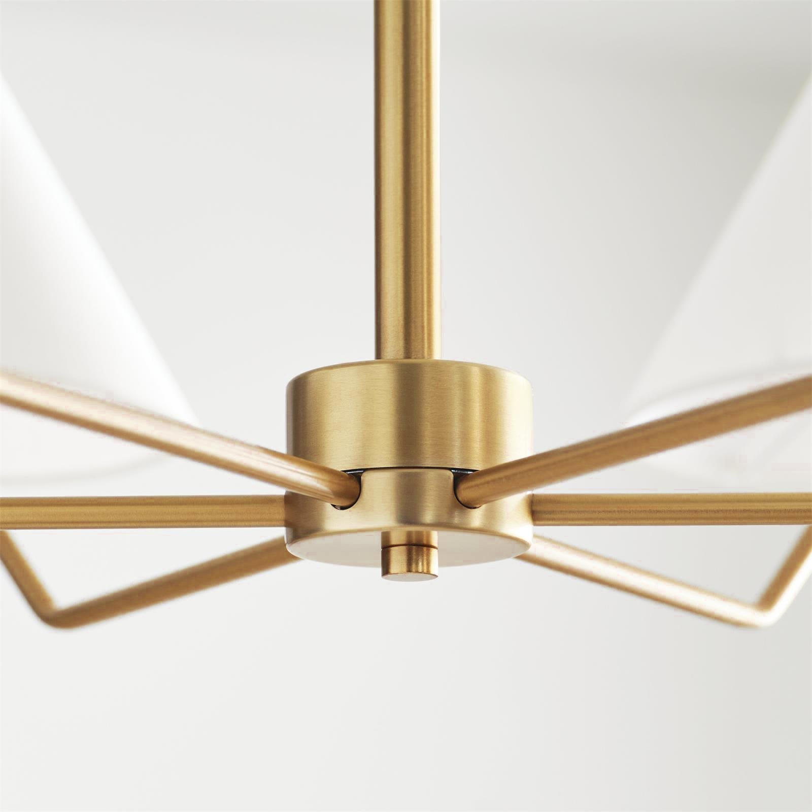 Lustra Chandelier en Laiton Abat-jours en Tissu en Forme de Cône Moderne - Neutralighting