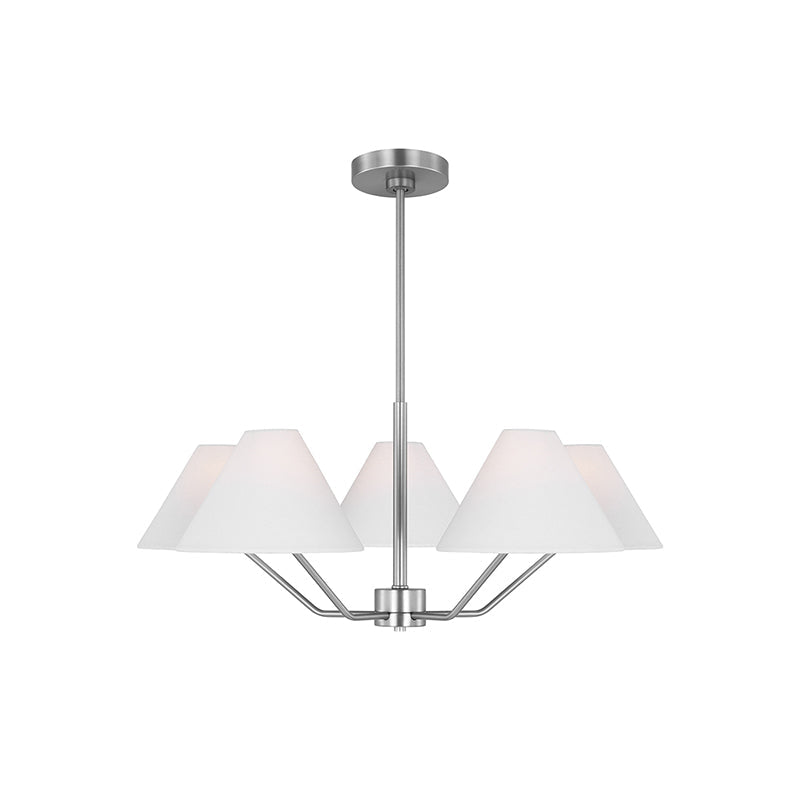 Lustra Chandelier en Laiton Abat-jours en Tissu en Forme de Cône Moderne - Neutralighting