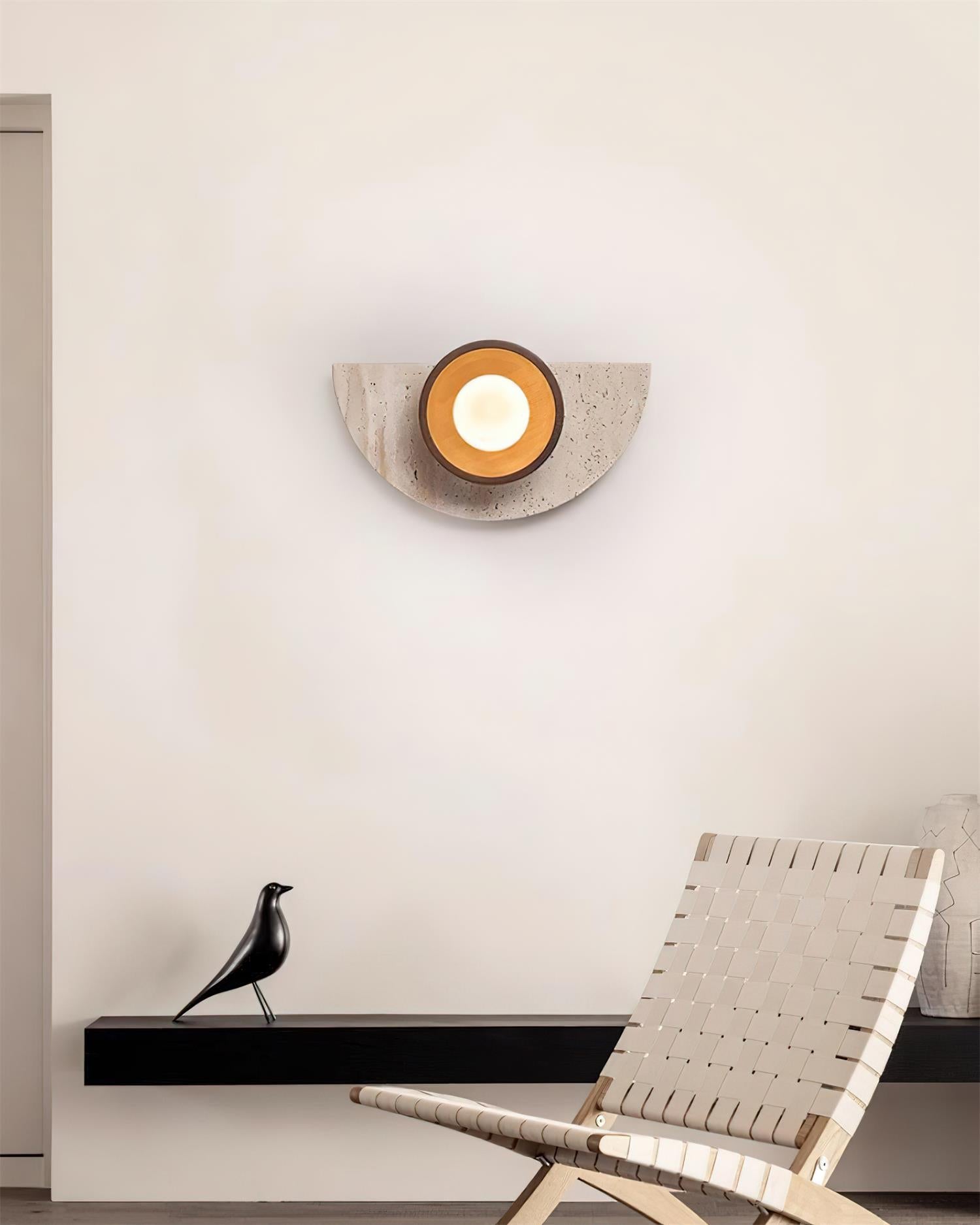 Solaro Applique Murale Moderne En Travertin - Neutralighting