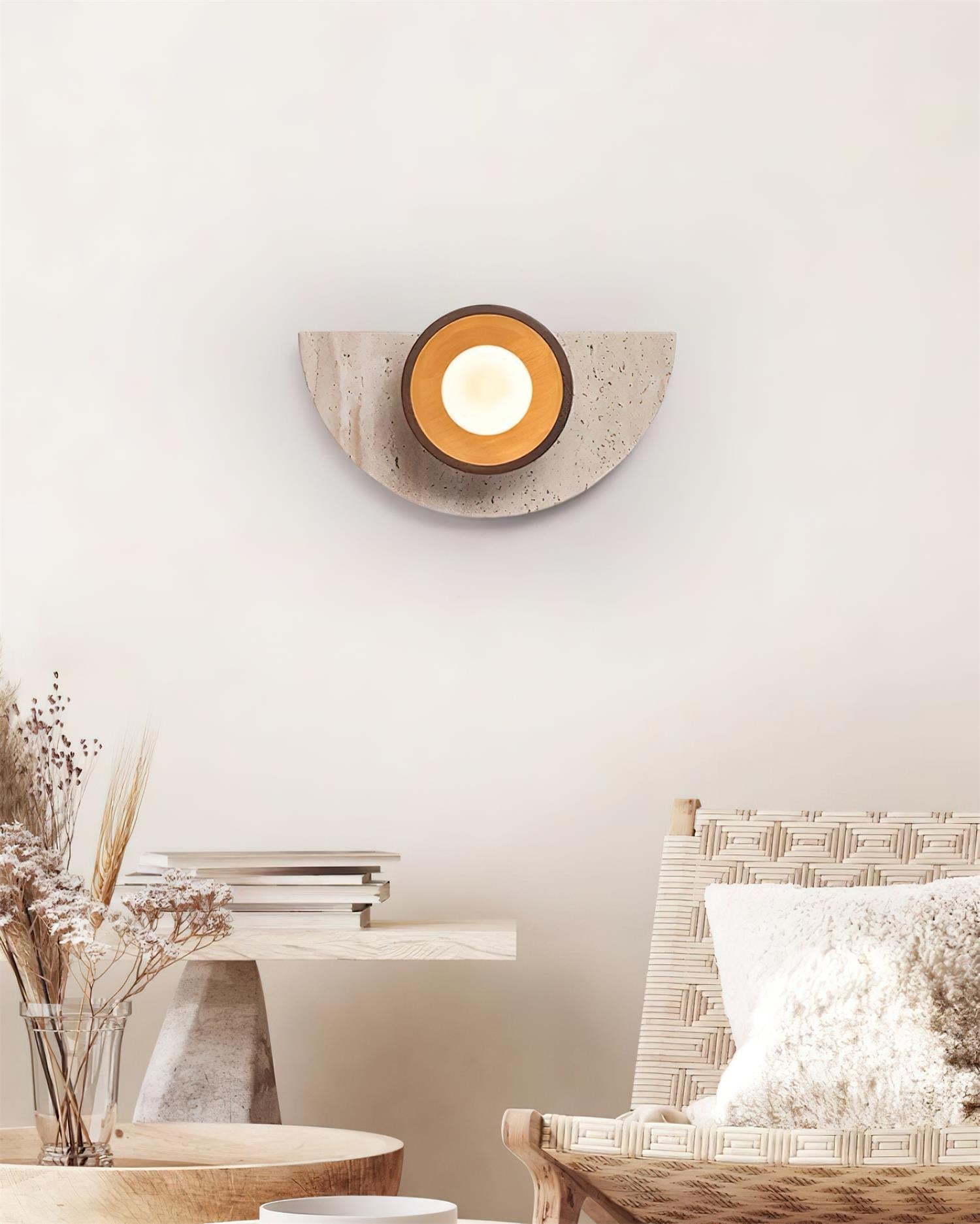 Solaro Applique Murale Moderne En Travertin - Neutralighting