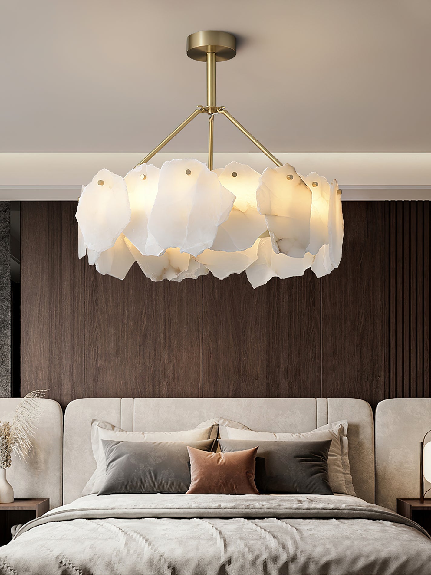 Cryon Lustre en laiton et alabastre Style luxueux postmoderne - Neutralighting