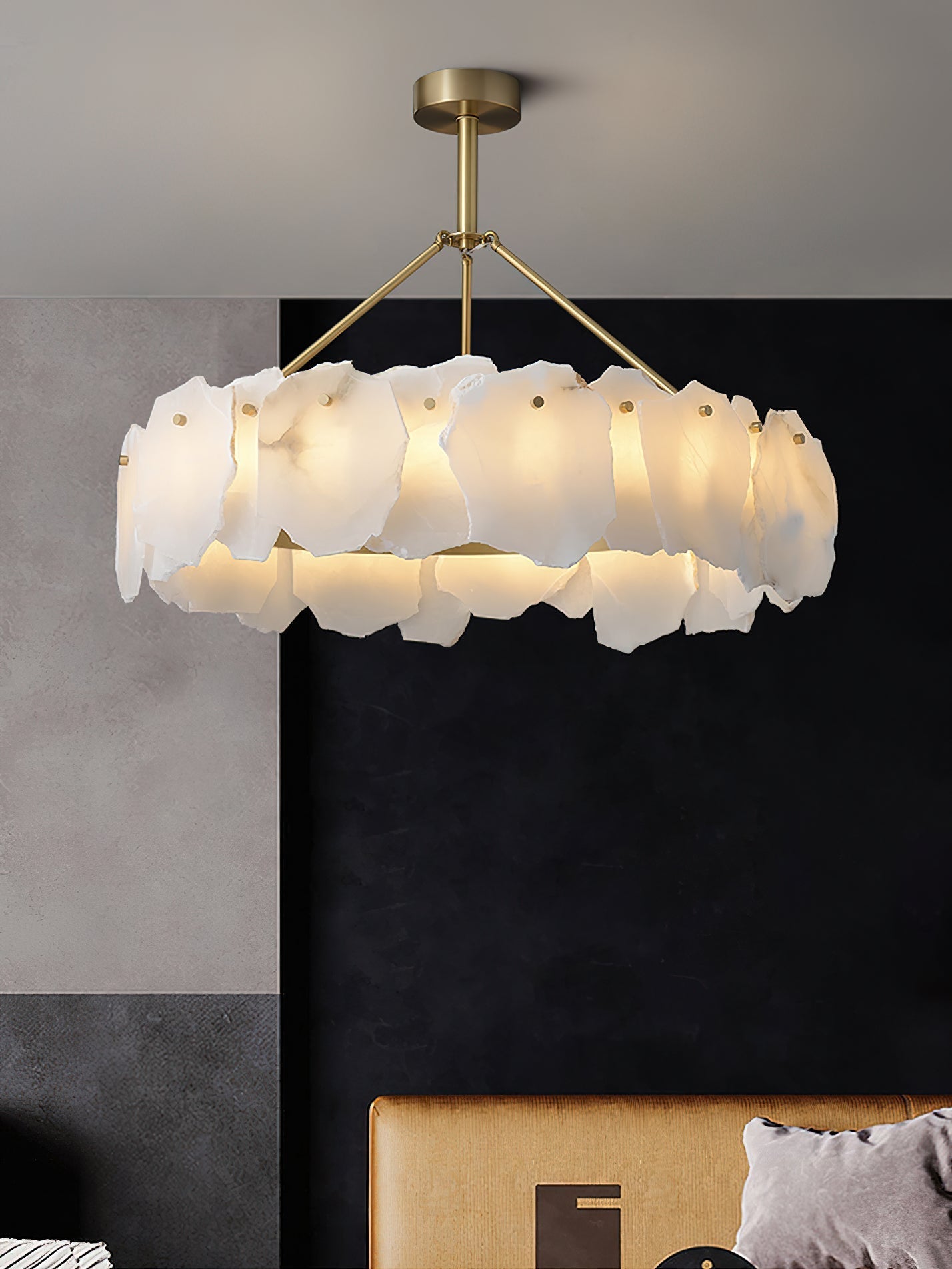 Cryon Lustre en laiton et alabastre Style luxueux postmoderne - Neutralighting