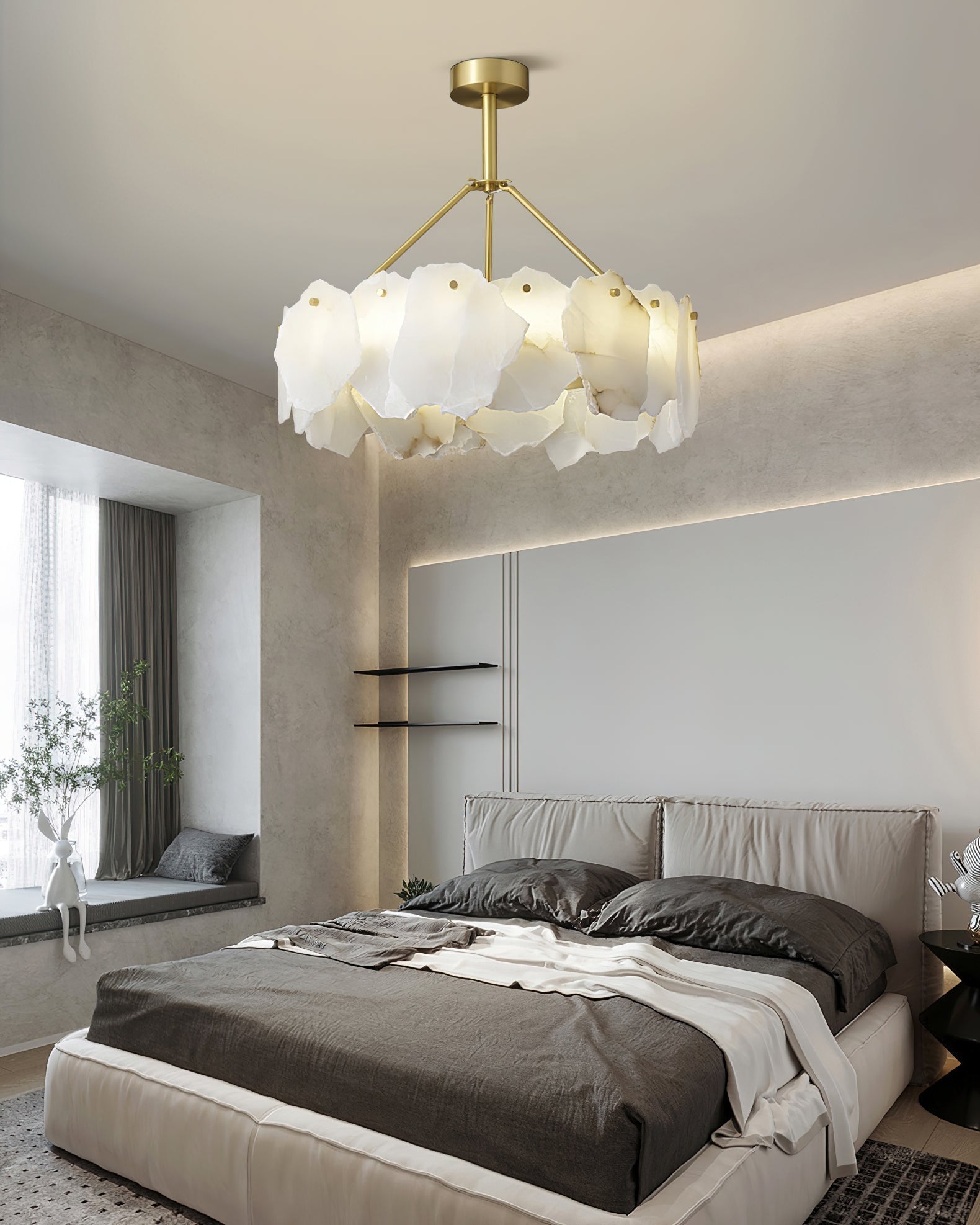 Cryon Lustre en laiton et alabastre Style luxueux postmoderne - Neutralighting