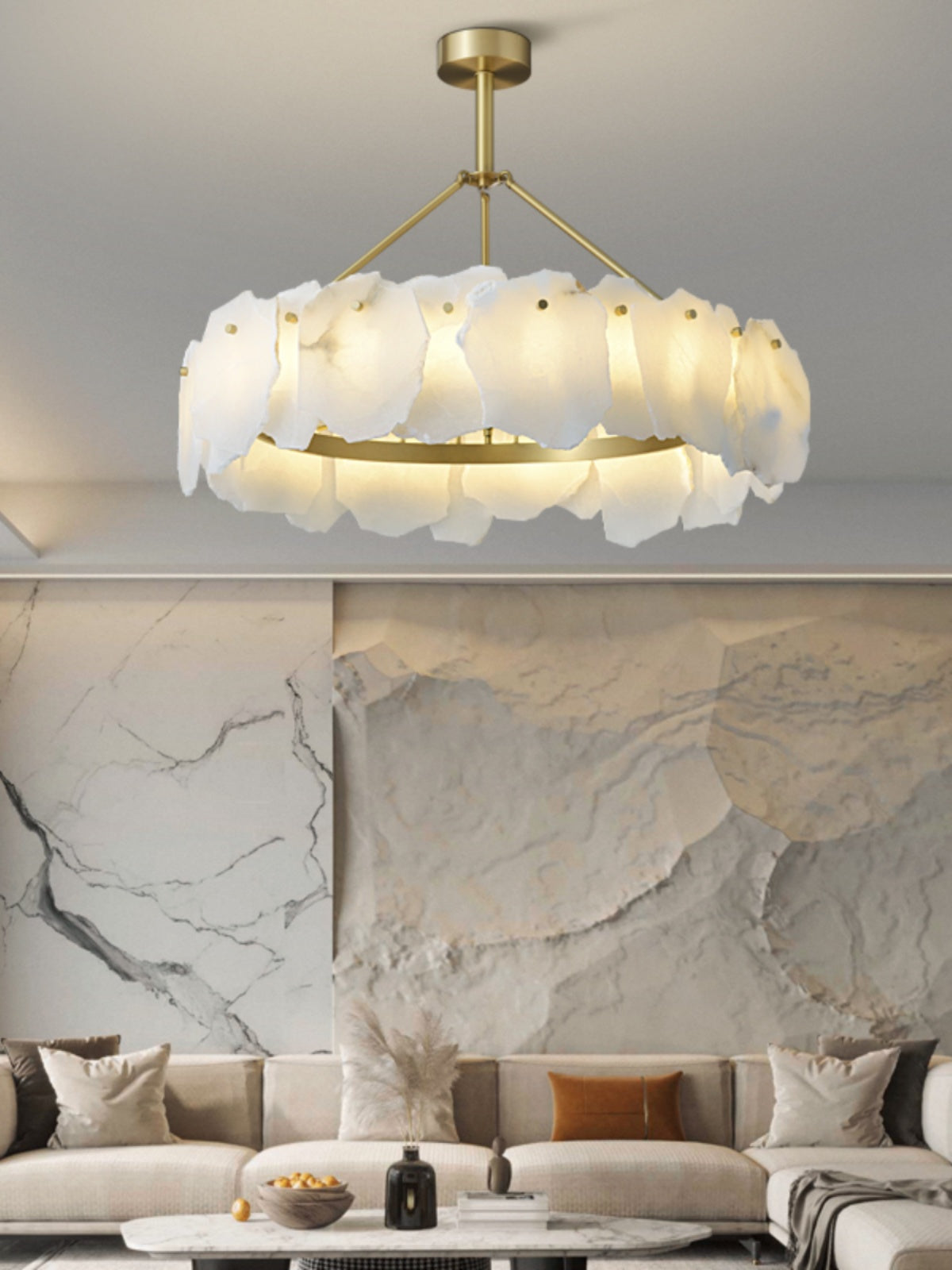 Cryon Lustre en laiton et alabastre Style luxueux postmoderne - Neutralighting