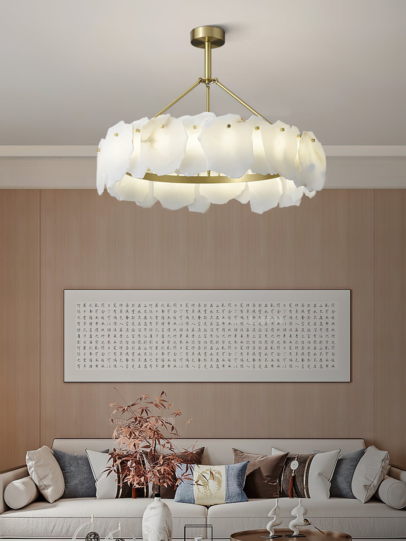 Cryon Lustre en laiton et alabastre Style luxueux postmoderne - Neutralighting