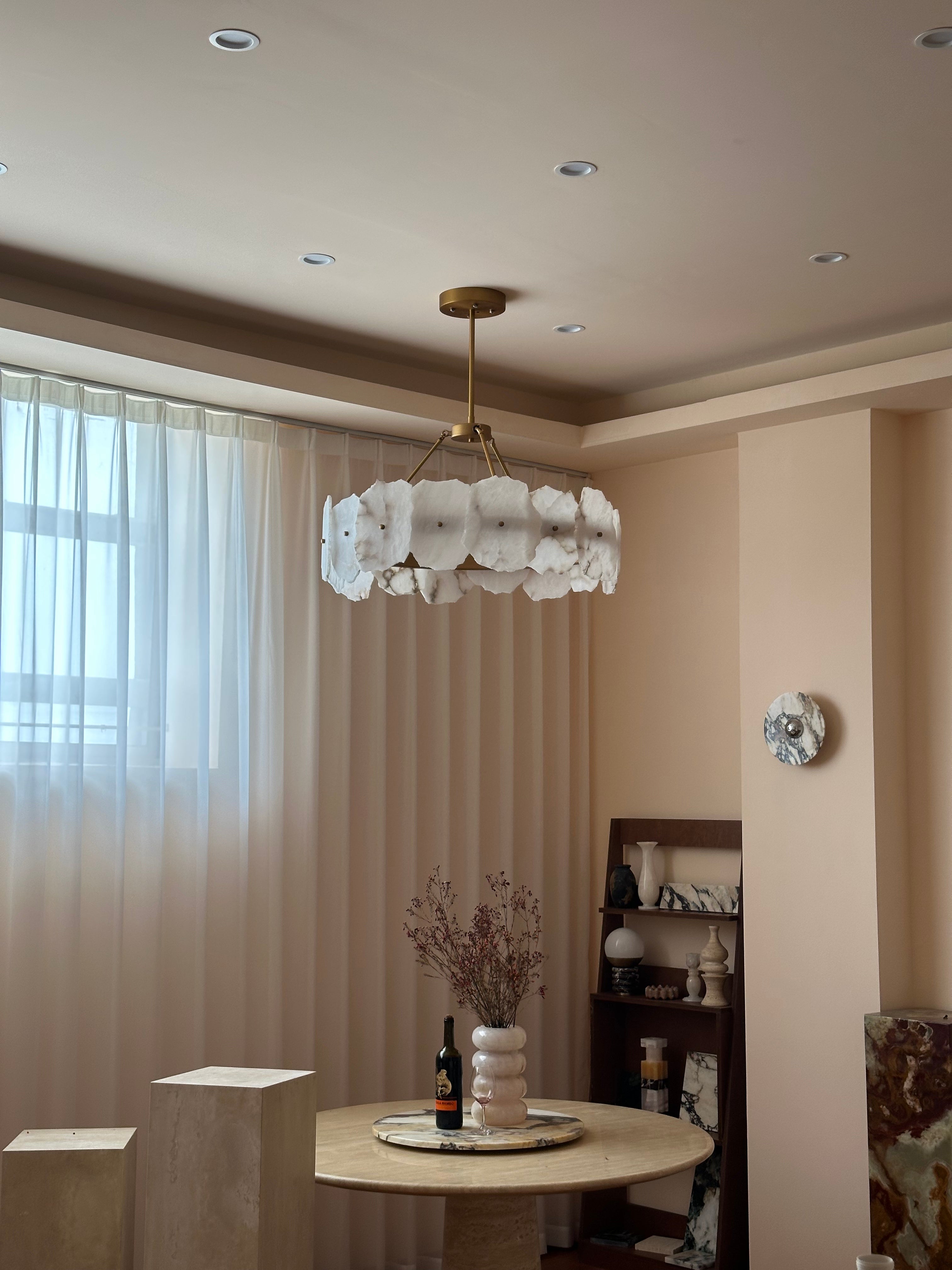 Cryon Lustre en laiton et alabastre Style luxueux postmoderne - Neutralighting