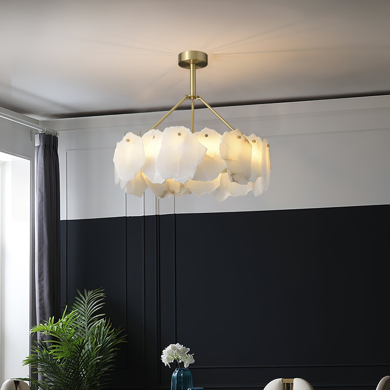 Cryon Lustre en laiton et alabastre Style luxueux postmoderne - Neutralighting