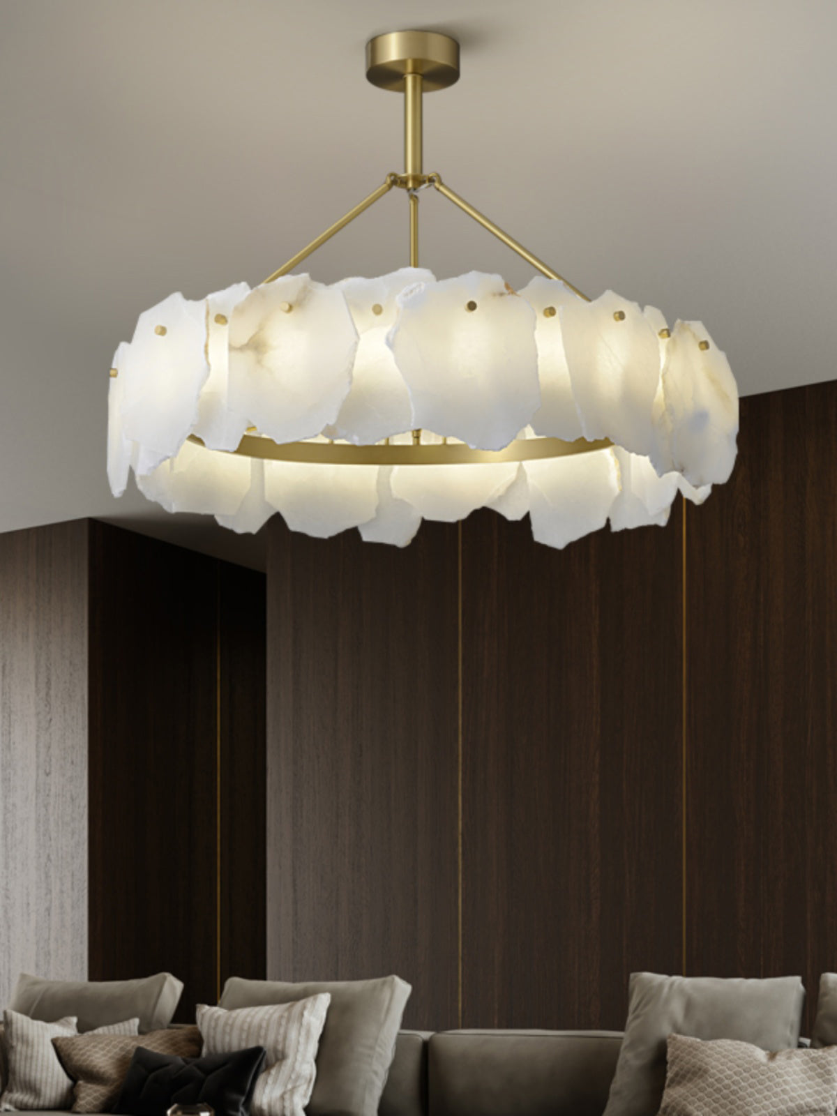 Cryon Lustre en laiton et alabastre Style luxueux postmoderne - Neutralighting