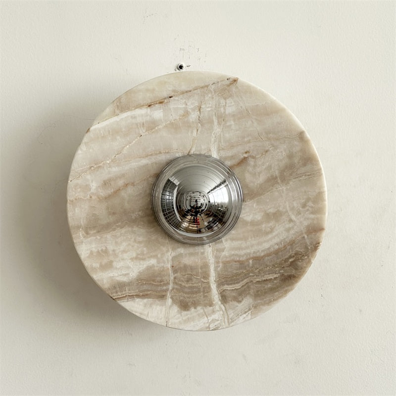 Alba Modern Minimalist Chrome Marble Metal Wall Lamp - Lamp Copper
