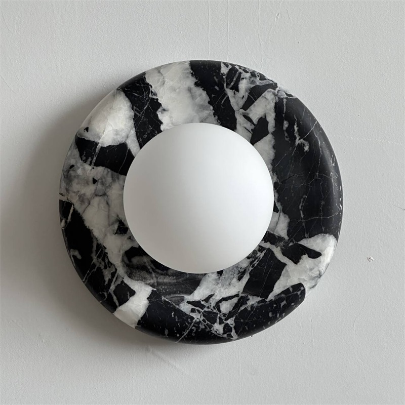 Uvinos Applique Murale Moderne Minimaliste en Marbre Noir - Neutralighting