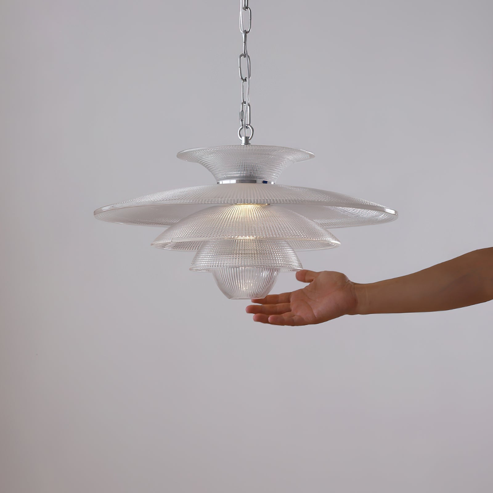 Cadenza Suspension en Verre Chrome Moderne - Neutralighting