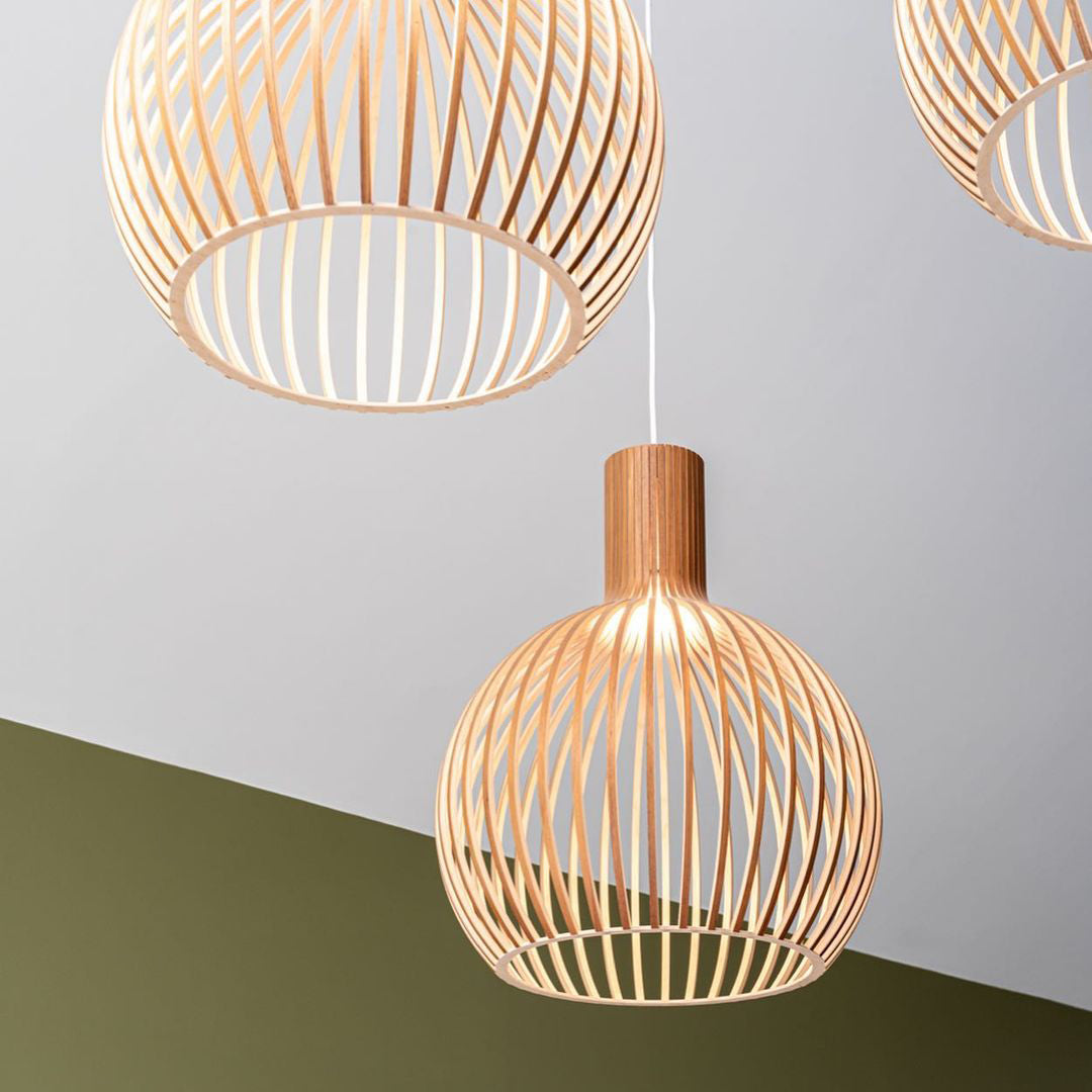 Cage Lampe Suspendue Sculpturale à Cadre Ouvert en Bouleau - Neutralighting