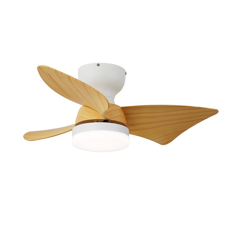Plafonnier Ventilateur Mirella Argent et Bois, vue latérale