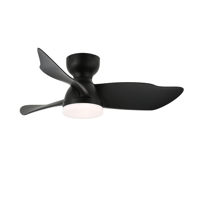 Plafonnier Ventilateur Mirella Argent et Bois, avec lumière allumée