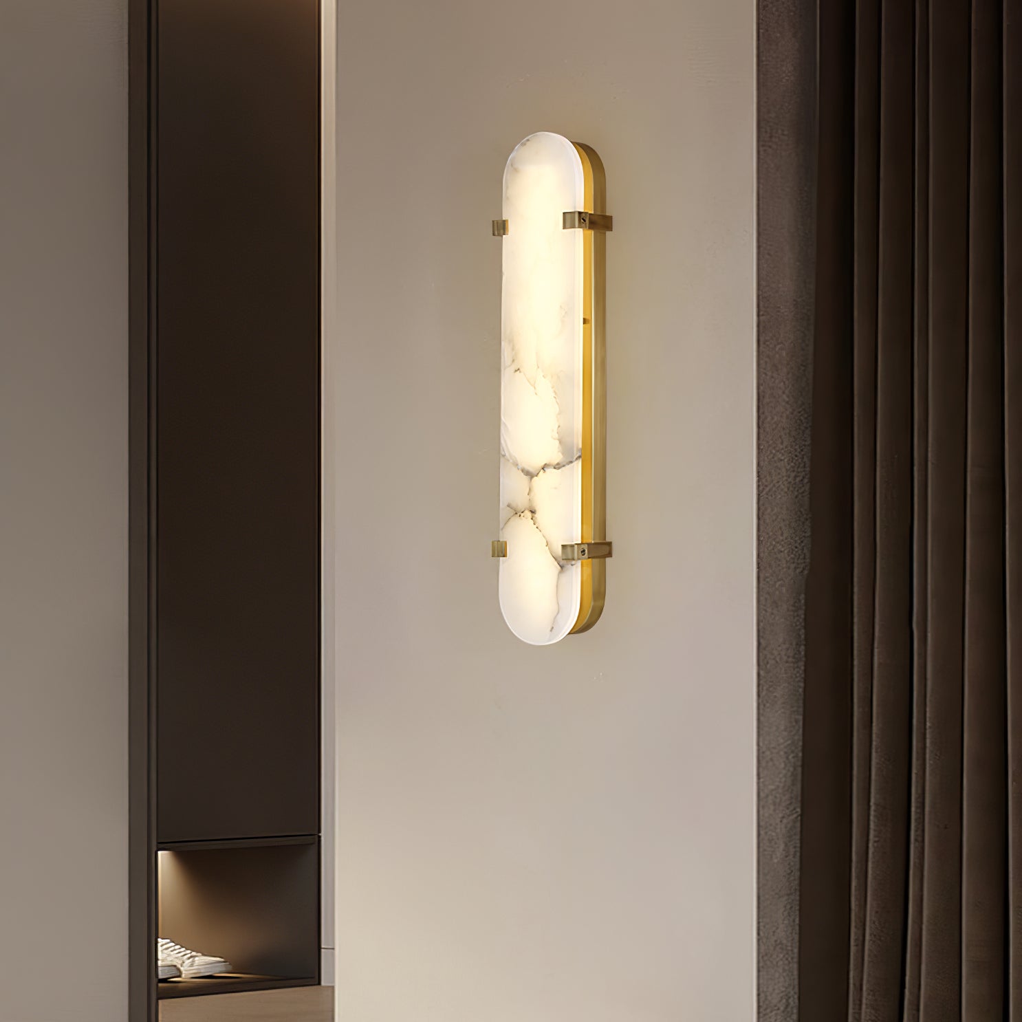 Lunaris Applique Murale Ovale Minimaliste en Albâtre - Neutralighting